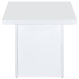 Devar White High Gloss Square Engineered Wood Side End Table by Coaster at Eve Furniture