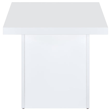 Devar White High Gloss Square Engineered Wood Side End Table by Coaster at Eve Furniture