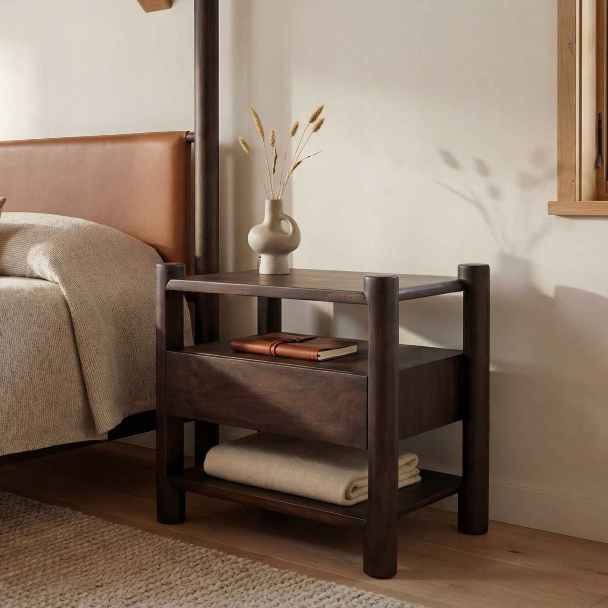 Devin Brown Nightstand by Moe's Home at Eve Furniture