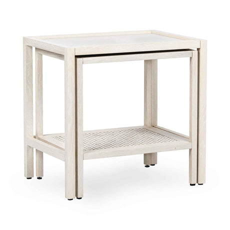 Devin Milk White Nesting Accent Tables by Classic Home at Eve Furniture