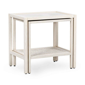 Devin Nesting Accent Tables - Milk White by Classic Home at Eve Furniture
