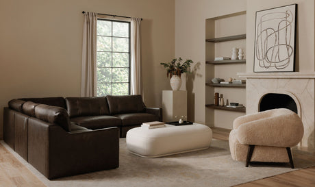 Devlin Lounge Chair Cream Faux Fur by Moe's Home at Eve Furniture