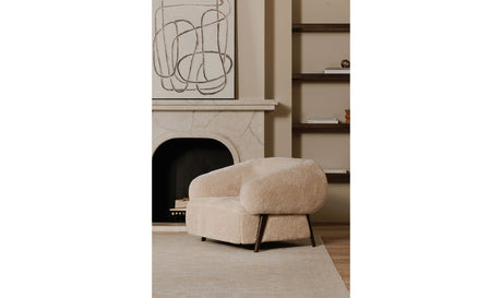 Devlin Lounge Chair Cream Faux Fur by Moe's Home at Eve Furniture