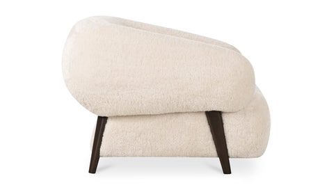 Devlin Lounge Chair Cream Faux Fur by Moe's Home at Eve Furniture