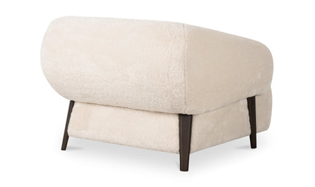 Devlin Lounge Chair Cream Faux Fur by Moe's Home at Eve Furniture