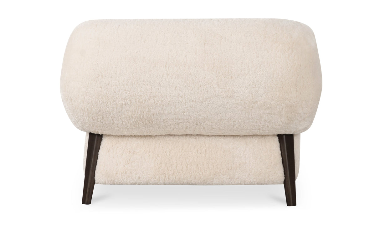 Devlin Lounge Chair Cream Faux Fur by Moe's Home at Eve Furniture
