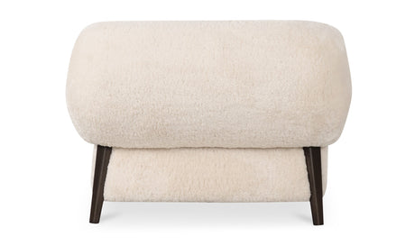 Devlin Lounge Chair Cream Faux Fur by Moe's Home at Eve Furniture