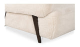 Devlin Lounge Chair Cream Faux Fur by Moe's Home at Eve Furniture