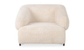 Devlin Lounge Chair Cream Faux Fur by Moe's Home at Eve Furniture