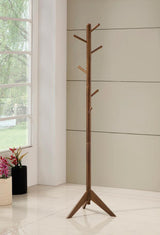 Devlin Walnut Coat Rack with 6 Hooks by Coaster at Eve Furniture
