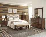 Devon Beige/Burnished Oak 4-Piece Upholstered Full Bedroom Set