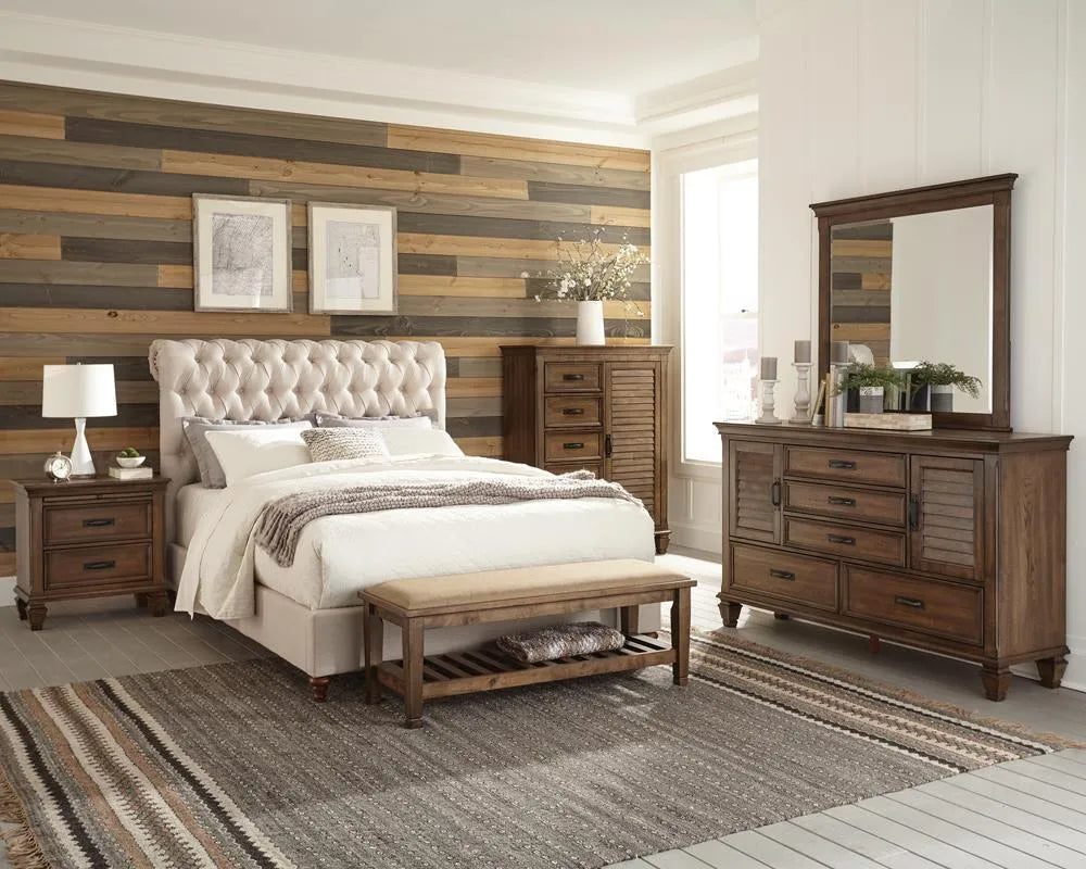 Devon Beige Button Tufted Upholstered Queen Bed by Coaster at Eve Furniture