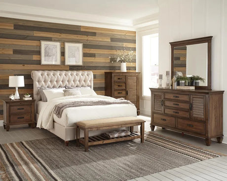 Devon Beige Button Tufted Upholstered Queen Bed by Coaster at Eve Furniture
