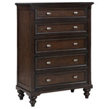 Devon Wine Red and Dark Oak 5-Piece Eastern King Bedroom Set by Coaster at Eve Furniture
