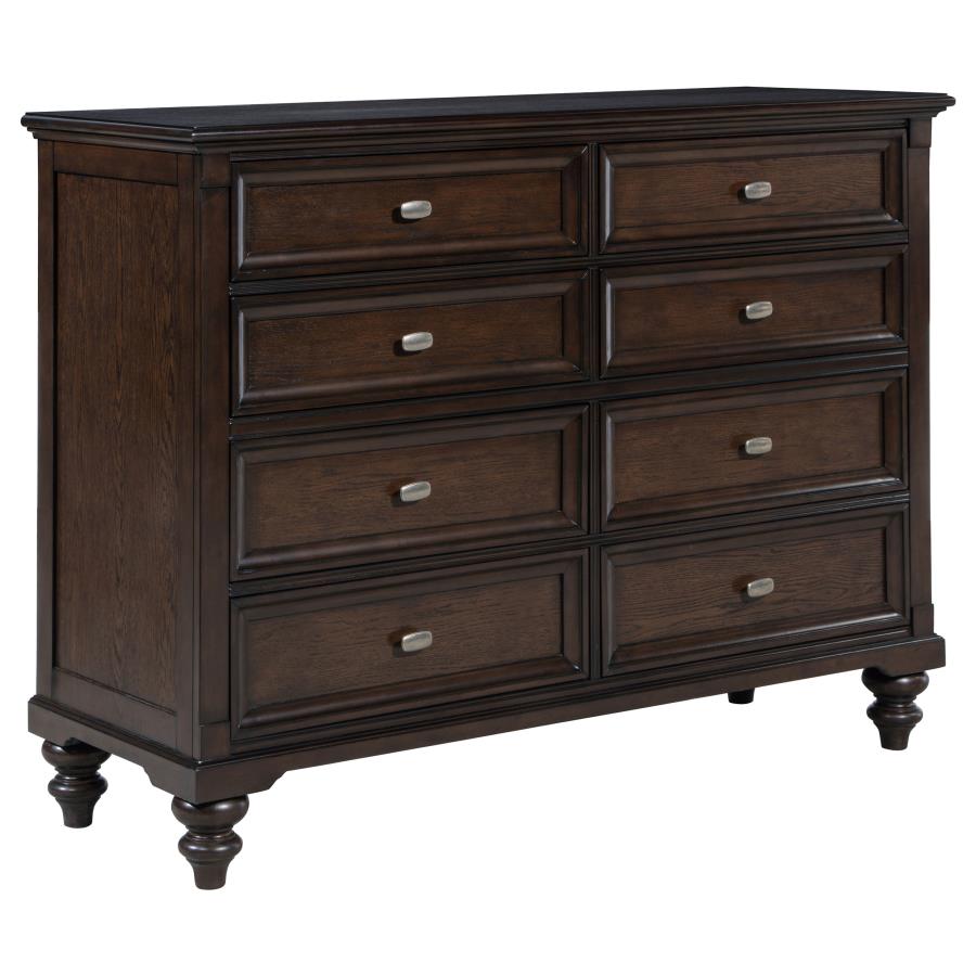 Devon Wine Red and Dark Oak 5-piece Queen Bedroom Set by Coaster at Eve Furniture