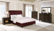 Devon Wine Red and Dark Oak 5-piece Queen Bedroom Set by Coaster at Eve Furniture