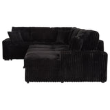 Devonshire Black Sleeper Sectional Sofa Storage Chaise by Coaster at Eve Furniture