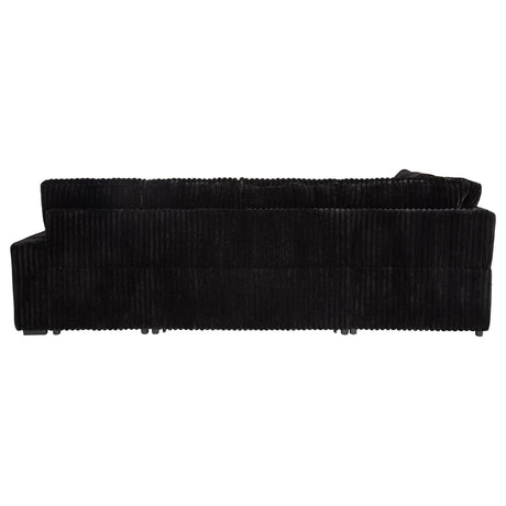 Devonshire Black Sleeper Sectional Sofa Storage Chaise by Coaster at Eve Furniture