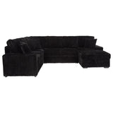 Devonshire Black Sleeper Sectional Sofa Storage Chaise by Coaster at Eve Furniture