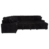 Devonshire Black Sleeper Sectional Sofa Storage Chaise by Coaster at Eve Furniture