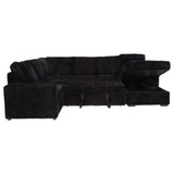 Devonshire Black Sleeper Sectional Sofa Storage Chaise by Coaster at Eve Furniture