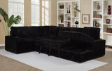 Devonshire Black Sleeper Sectional Sofa Storage Chaise by Coaster at Eve Furniture