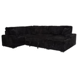 Devonshire Black Sleeper Sectional Sofa Storage Chaise by Coaster at Eve Furniture