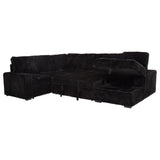 Devonshire Black Sleeper Sectional Sofa Storage Chaise by Coaster at Eve Furniture