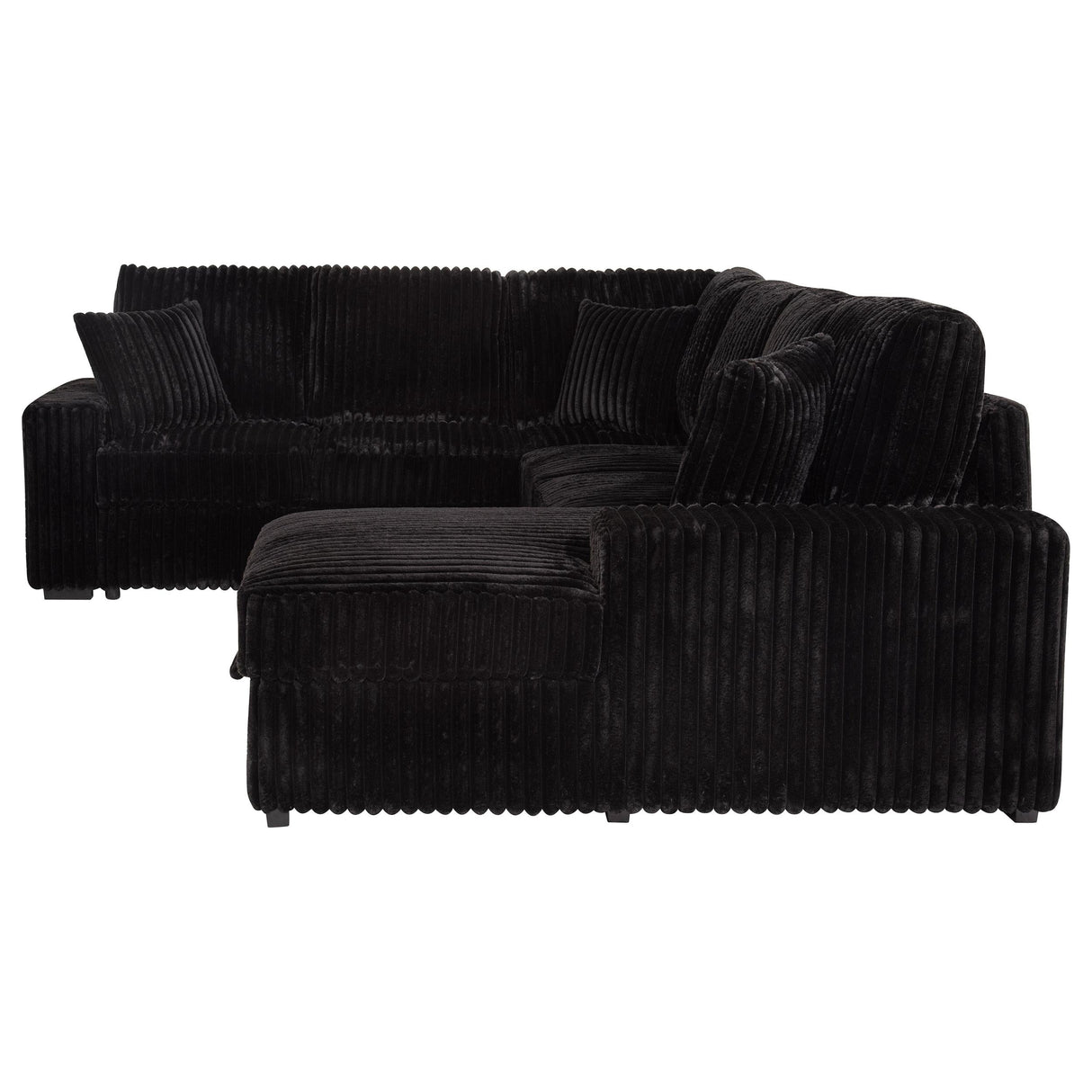 Devonshire Black Sleeper Sectional Sofa Storage Chaise by Coaster at Eve Furniture