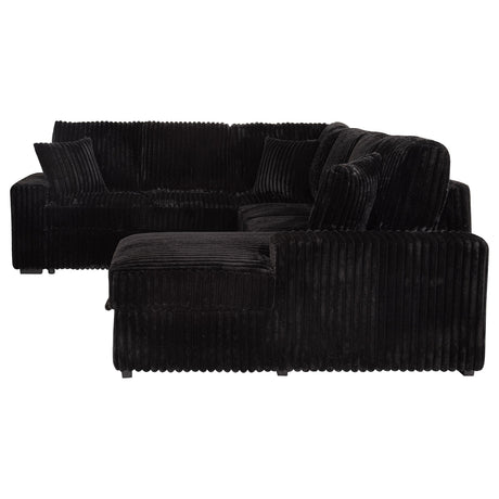 Devonshire Black Sleeper Sectional Sofa Storage Chaise by Coaster at Eve Furniture