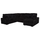 Devonshire Black Sleeper Sectional Sofa Storage Chaise by Coaster at Eve Furniture