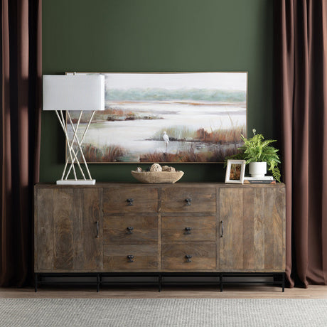 Devonshire Brown/Black Sideboard by Crestview at Eve Furniture