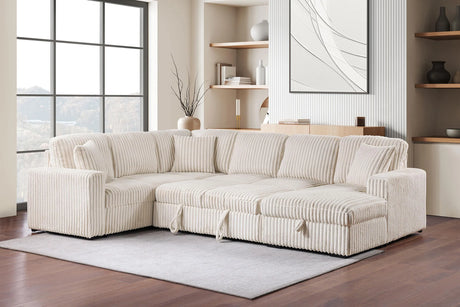 Devonshire Camel Sleeper Sectional Sofa Storage Chaise by Coaster at Eve Furniture