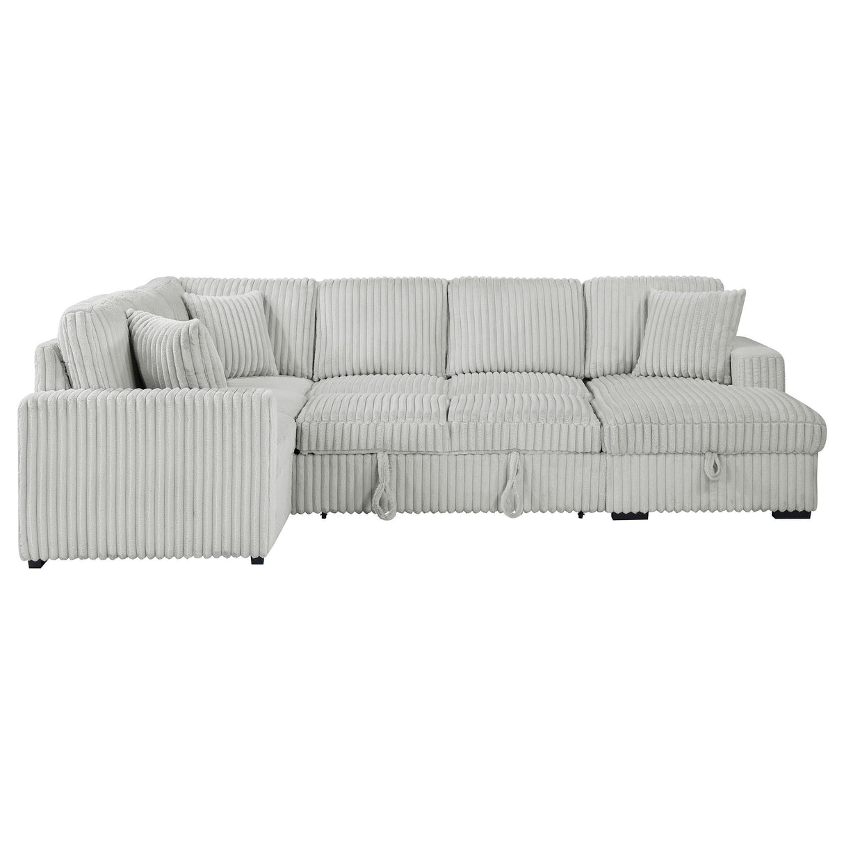 Devonshire Gray Sleeper Sectional Sofa Storage Chaise by Coaster at Eve Furniture