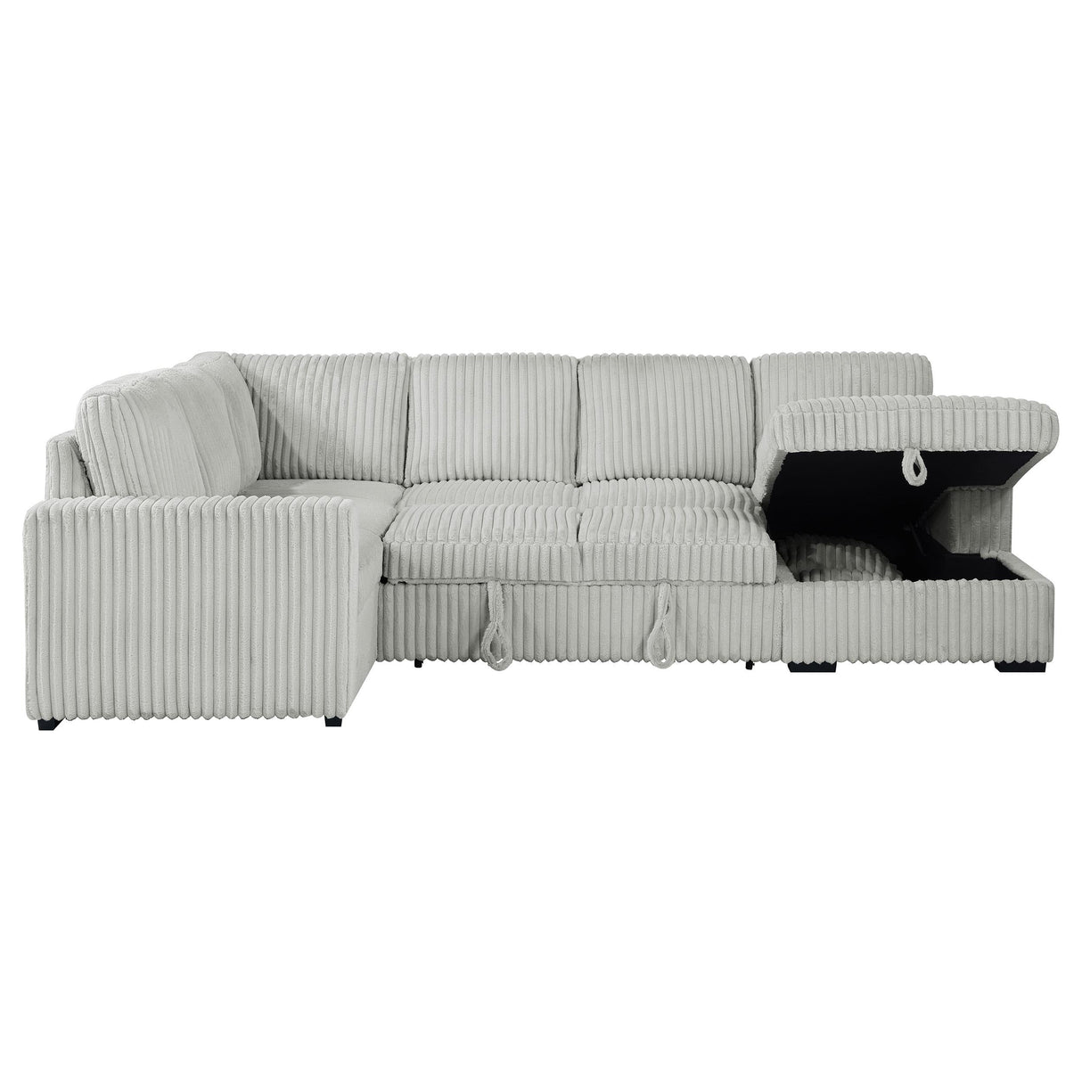 Devonshire Gray Sleeper Sectional Sofa Storage Chaise by Coaster at Eve Furniture