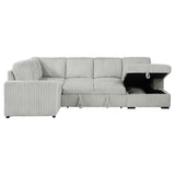 Devonshire Gray Sleeper Sectional Sofa Storage Chaise by Coaster at Eve Furniture