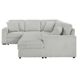Devonshire Gray Sleeper Sectional Sofa Storage Chaise by Coaster at Eve Furniture