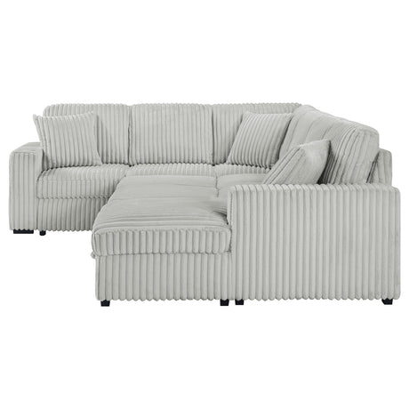 Devonshire Gray Sleeper Sectional Sofa Storage Chaise by Coaster at Eve Furniture