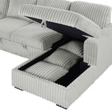 Devonshire Gray Sleeper Sectional Sofa Storage Chaise by Coaster at Eve Furniture