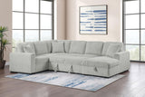 Devonshire Gray Sleeper Sectional Sofa Storage Chaise by Coaster at Eve Furniture