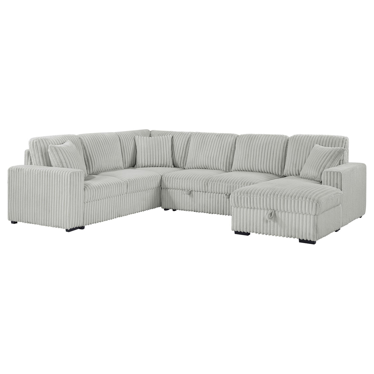 Devonshire Gray Sleeper Sectional Sofa Storage Chaise by Coaster at Eve Furniture