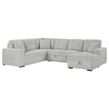 Devonshire Gray Sleeper Sectional Sofa Storage Chaise by Coaster at Eve Furniture