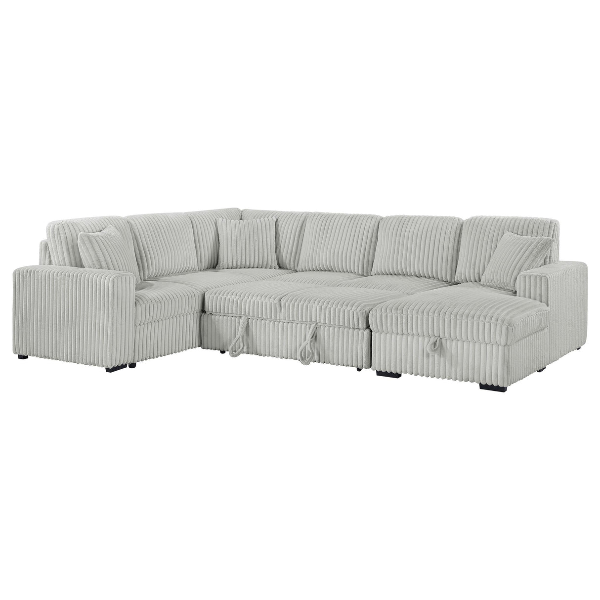 Devonshire Gray Sleeper Sectional Sofa Storage Chaise by Coaster at Eve Furniture