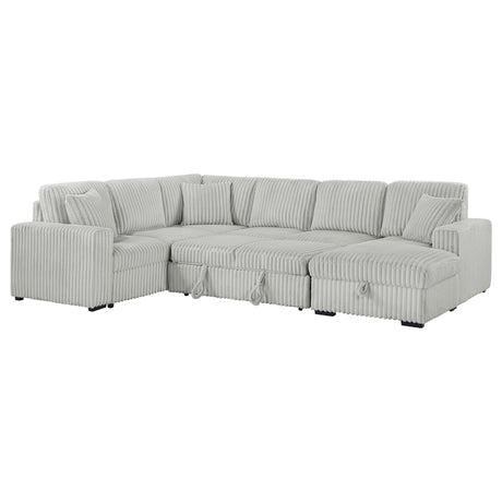 Devonshire Gray Sleeper Sectional Sofa Storage Chaise by Coaster at Eve Furniture