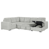 Devonshire Gray Sleeper Sectional Sofa Storage Chaise by Coaster at Eve Furniture
