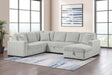 Devonshire Gray Sleeper Sectional Sofa Storage Chaise by Coaster at Eve Furniture