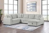 Devonshire Gray Sleeper Sectional Sofa Storage Chaise by Coaster at Eve Furniture