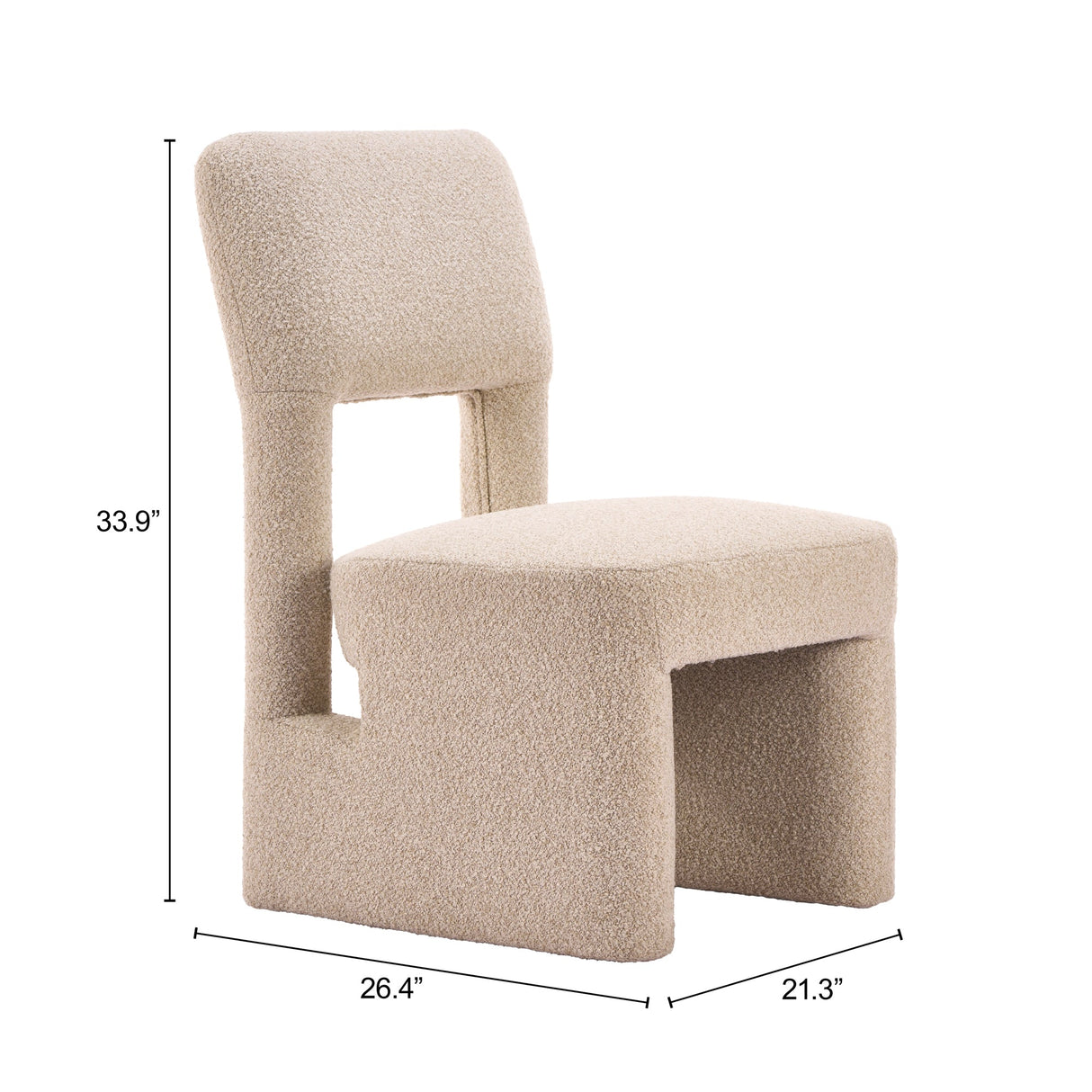 Dewey Beige Dining Chair (Set of 2) by Zuomod at Eve Furniture