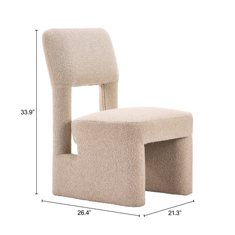 Dewey Beige Dining Chair (Set of 2) by Zuomod at Eve Furniture