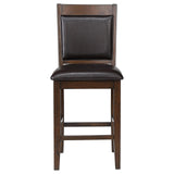 Dewey Brown/Walnut Upholstered Counter Height Chairs with Footrest, Set of 2 by Coaster at Eve Furniture